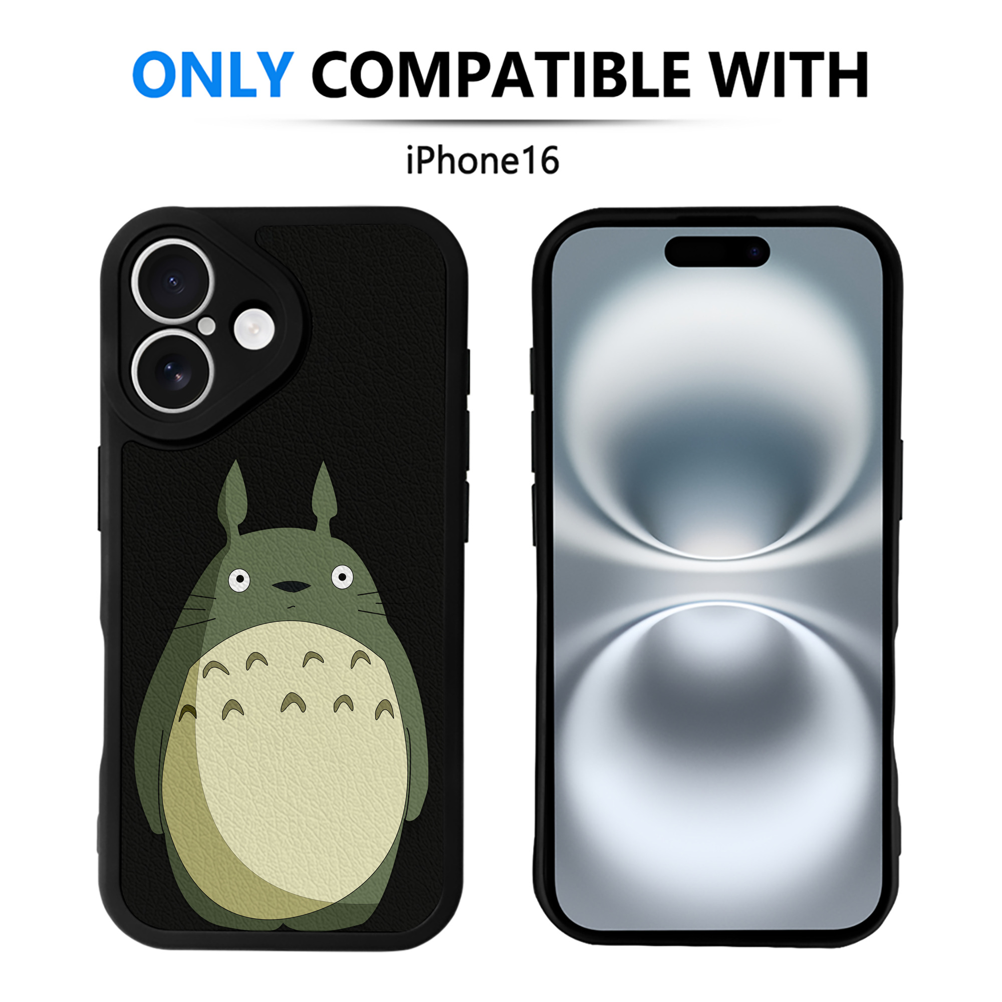 （画像用） となりのトトロ 草壁メイ 草壁サツキ My Neighbor Totoro Satsuki Kusakabe Mei Kusakabe 【iPhone 16シリーズ対応】シリコンスマホケース（レザー調） 材質：シリコン